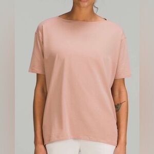 Lululemon Back in Action Short Sleeve Shirt Pink Clay Medium 22”ptp💎EUC